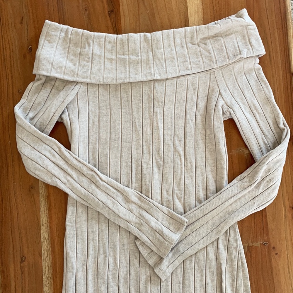 NWT neutral ribbed sweater dress